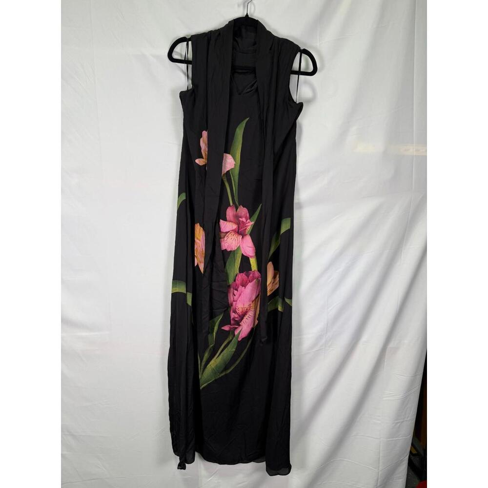 Ted Baker London Black Sleeveless Bow Maxi Dress Size XS minor fabric pull - Picture 9 of 10